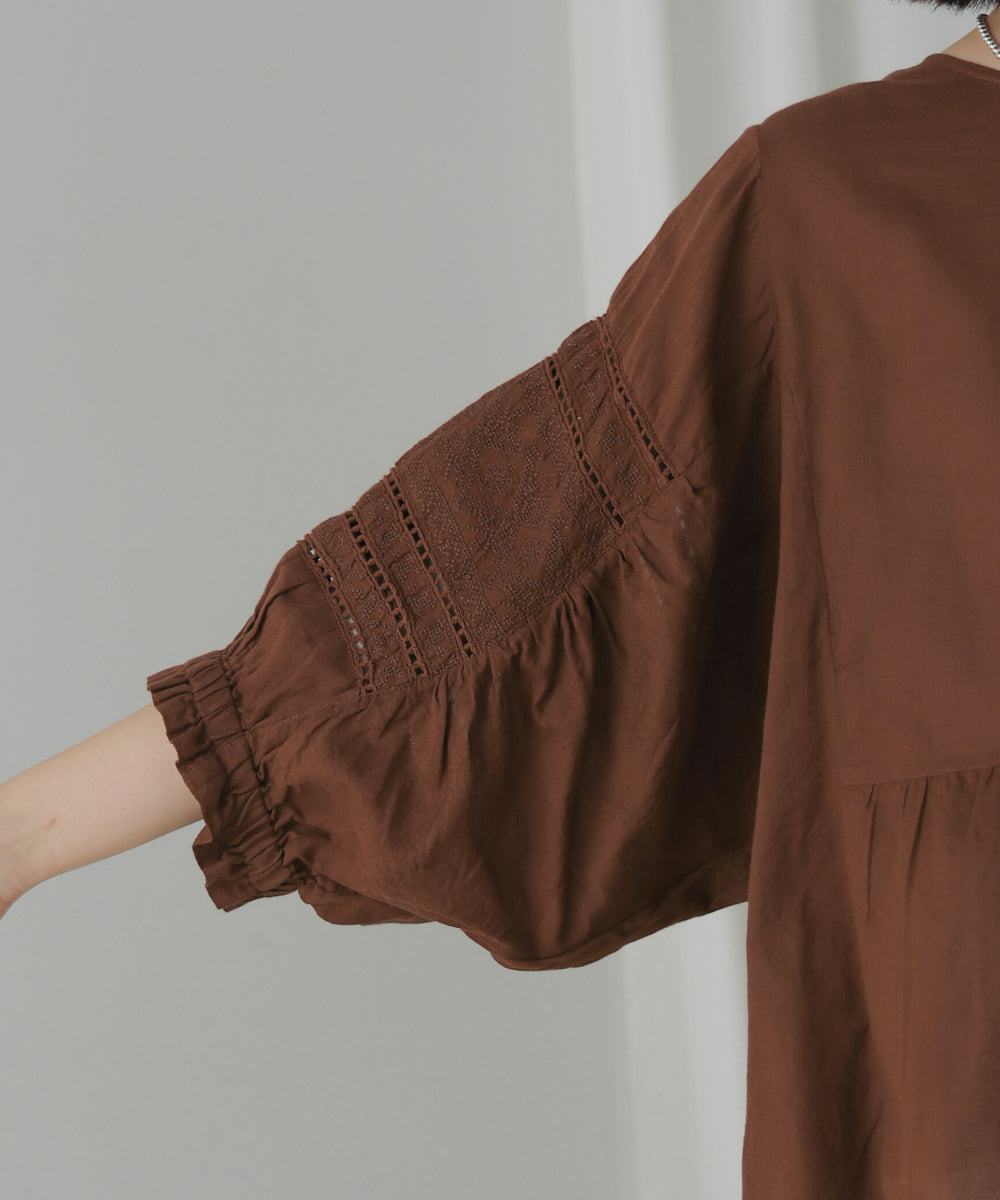 ブージュルード Bou Jeloud モスコットンエンブロイダリーBL （BROWN） BROWN