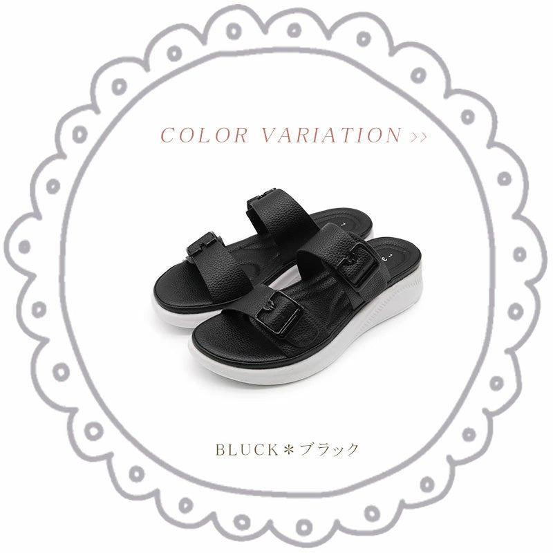 ブランコワール Balancoire ダブルベルト 軽量 リラックスサンダル （ブラック） ブラック