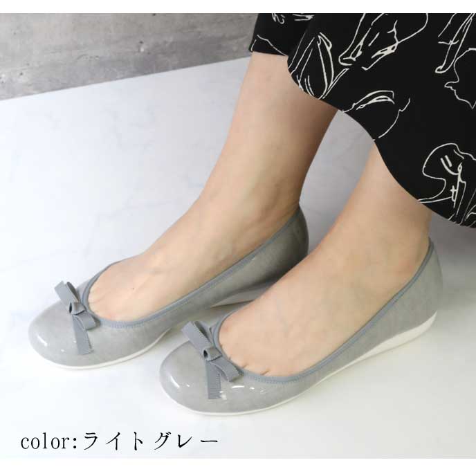 ブランコワール Balancoire 日本製 晴雨兼用エナメルバレエシューズ