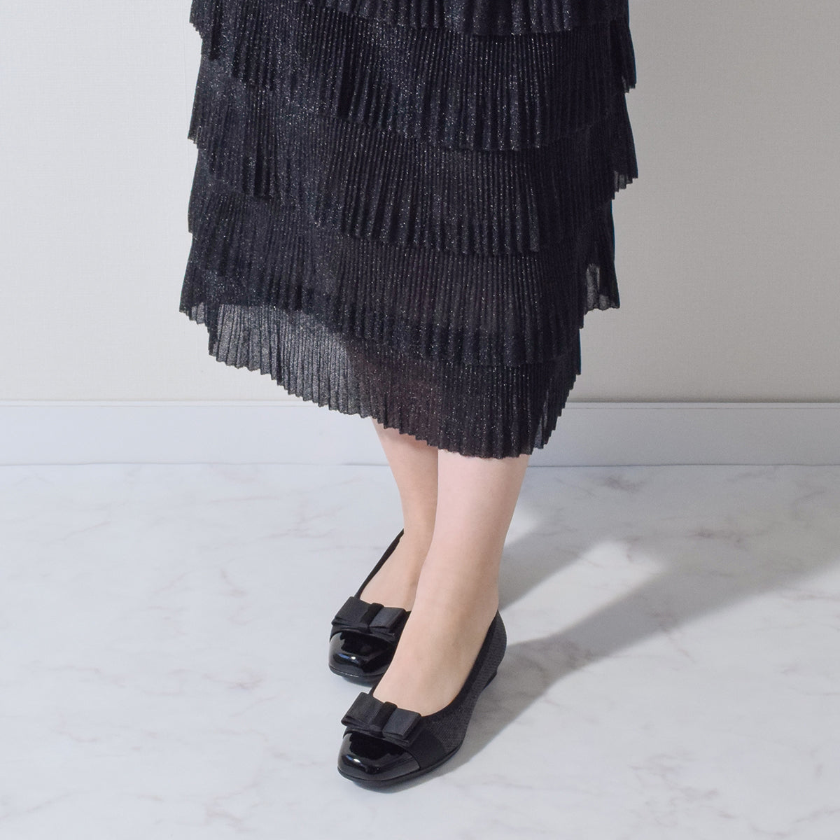 ブリジットバーキン ウォーク Bridget Birkin Walk グログランリボン切替ウォーキングパンプス （ブラックコンビ） ブラックコンビ