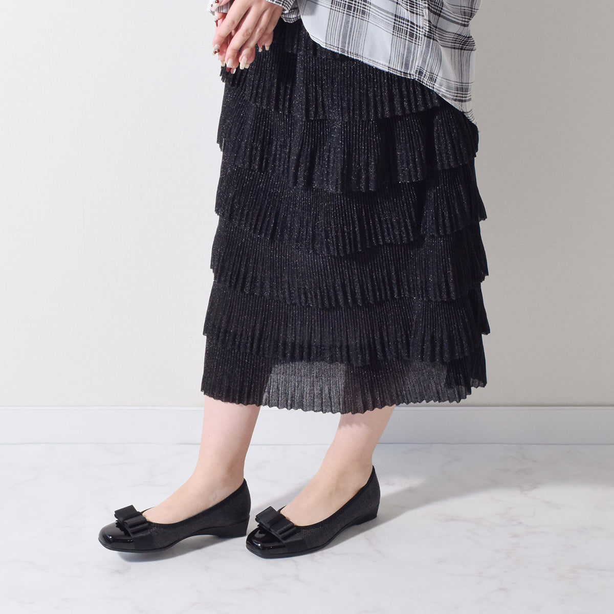 ブリジットバーキン ウォーク Bridget Birkin Walk グログランリボン切替ウォーキングパンプス （ブラックコンビ） ブラックコンビ