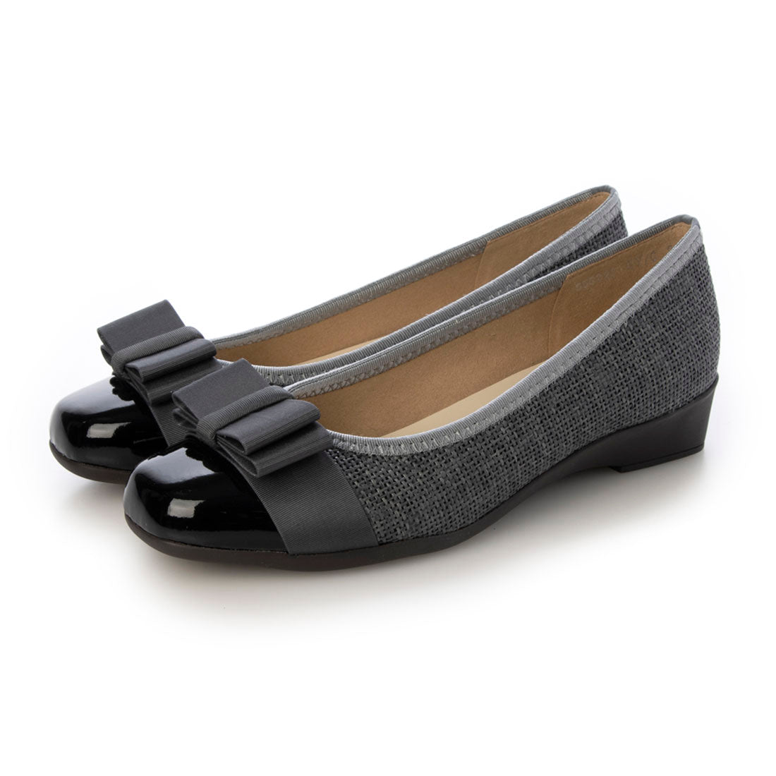 ブリジットバーキン ウォーク Bridget Birkin Walk グログランリボン切替ウォーキングパンプス （グレーコンビ） グレーコンビ