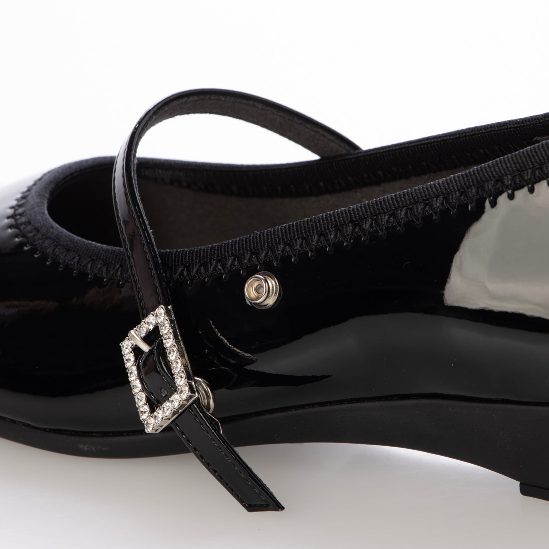 ブリジットバーキン ウォーク Bridget Birkin Walk ビジューストラップコンフォートパンプス （ブラックエナメル） ブラックエナメル