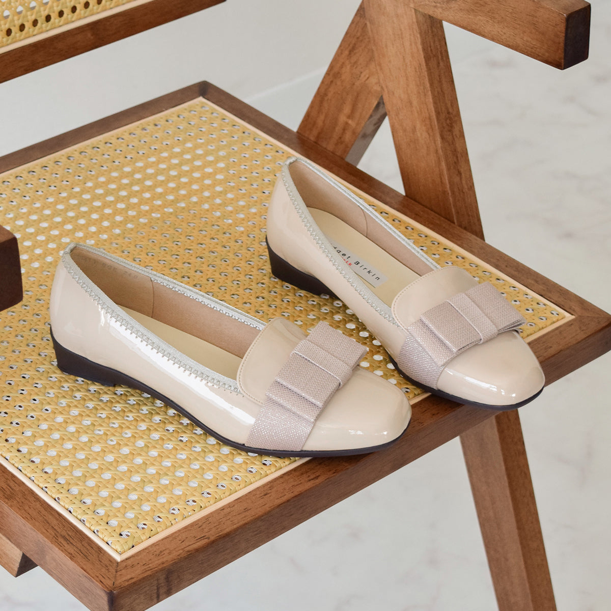 ブリジットバーキン ウォーク Bridget Birkin Walk スクエアオペラコンフォートシューズ （ベージュエナメル） ベージュエナメル