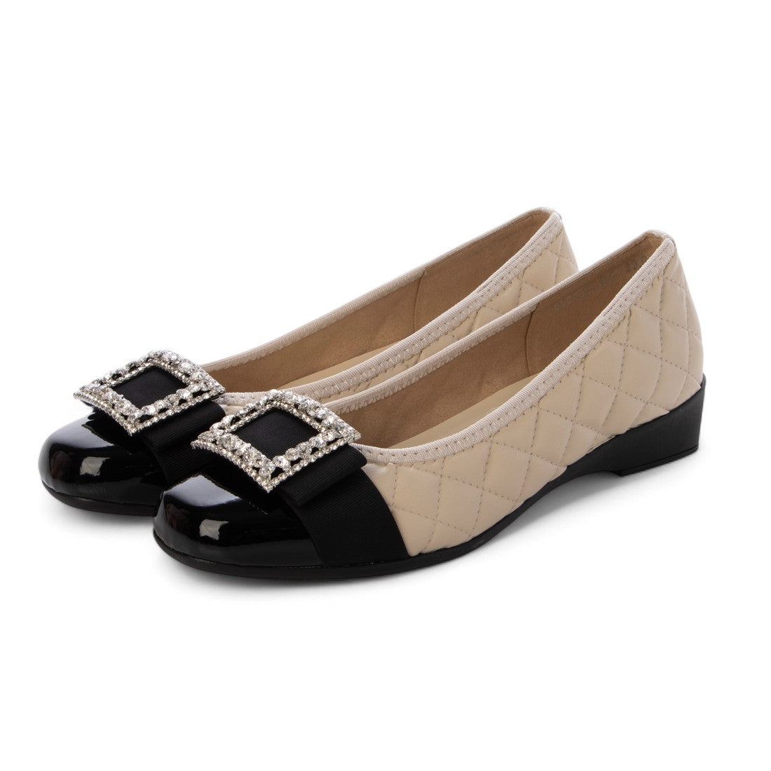 ブリジットバーキン ウォーク Bridget Birkin Walk キルティングビジューリボンウォーキングパンプス （ベージュ） ベージュ