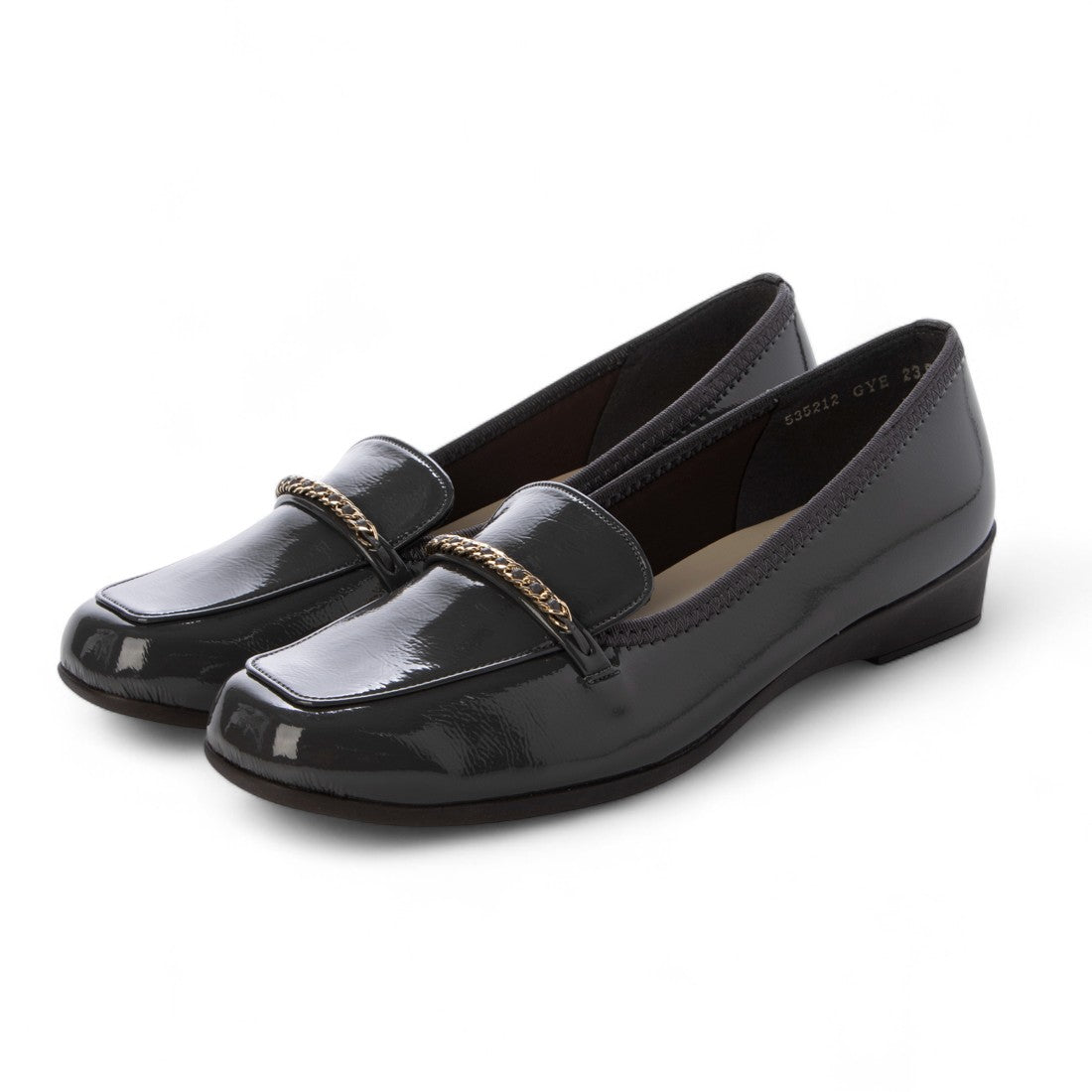 ブリジットバーキン ウォーク Bridget Birkin Walk チェーンモチーフローファーウォーキングパンプス （グレーエナメル） グレーエナメル