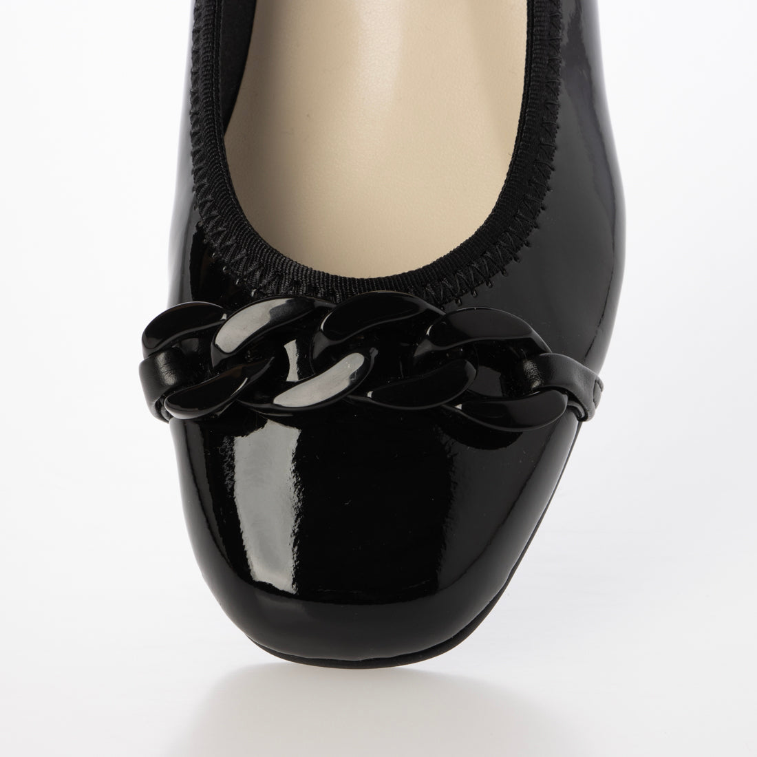 ブリジットバーキン ウォーク Bridget Birkin Walk アクリルチェーンウォーキングパンプス （ブラックエナメル） ブラックエナメル