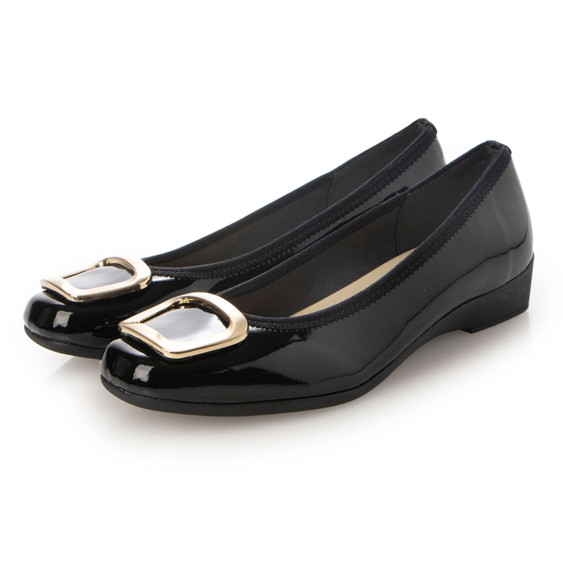 ブリジットバーキン ウォーク Bridget Birkin Walk メタルバックルウォーキングパンプス （ブラックエナメル） ブラックエナメル