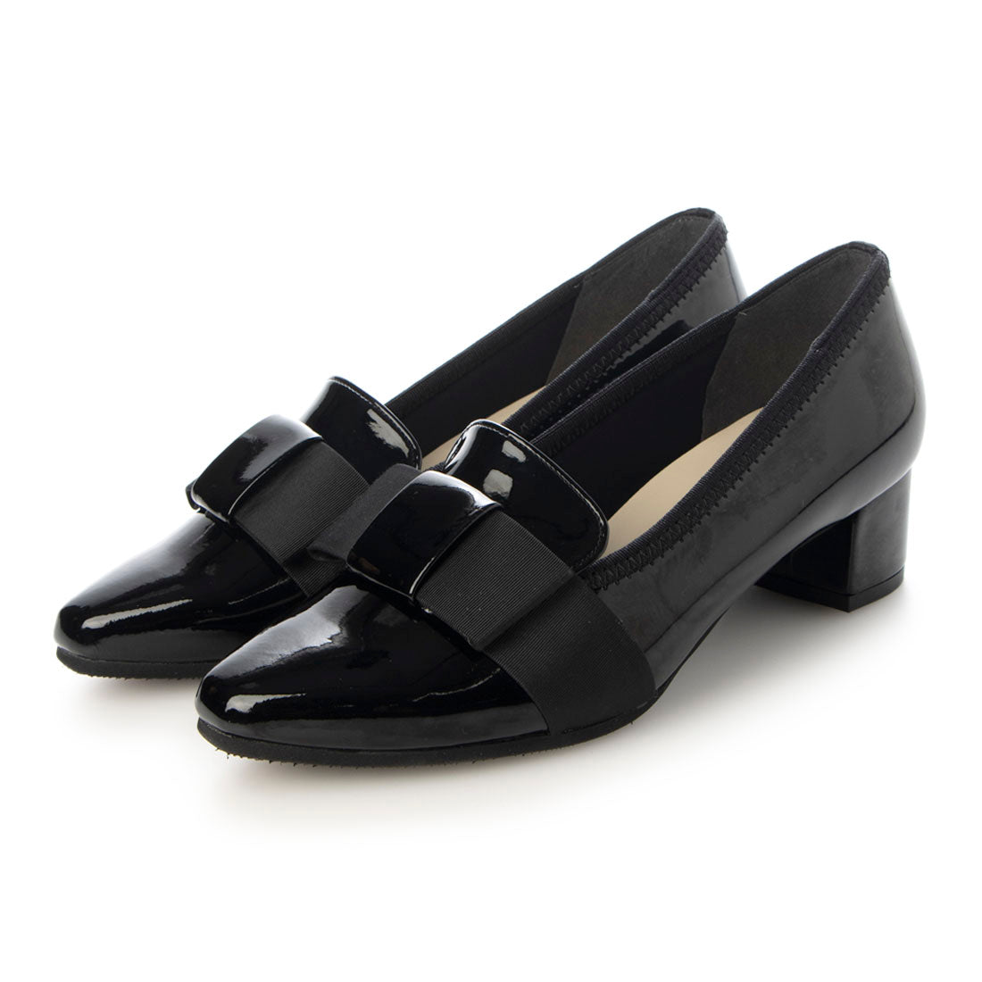 ブリジットバーキン ウォーク Bridget Birkin Walk オペラリボンヒールウォーキングパンプス （ブラックエナメル） ブラックエナメル