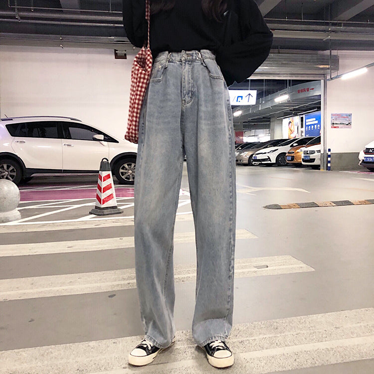 ベルシー Belle Cie ハイウエスト ジーンズ デニム ワイドパンツ レディース ゆったり 韓国ファッション デニムパンツ ワイドジーンズ デニムワイドパンツ 春服 Gパン ジーパン ズボン ハイウェスト パンツ 黒