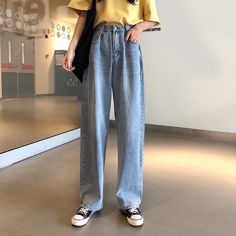 ベルシー Belle Cie ハイウエスト ジーンズ デニム ワイドパンツ レディース ゆったり 韓国ファッション デニムパンツ ワイドジーンズ デニムワイドパンツ 春服 Gパン ジーパン ズボン ハイウェスト パンツ 黒,サックス