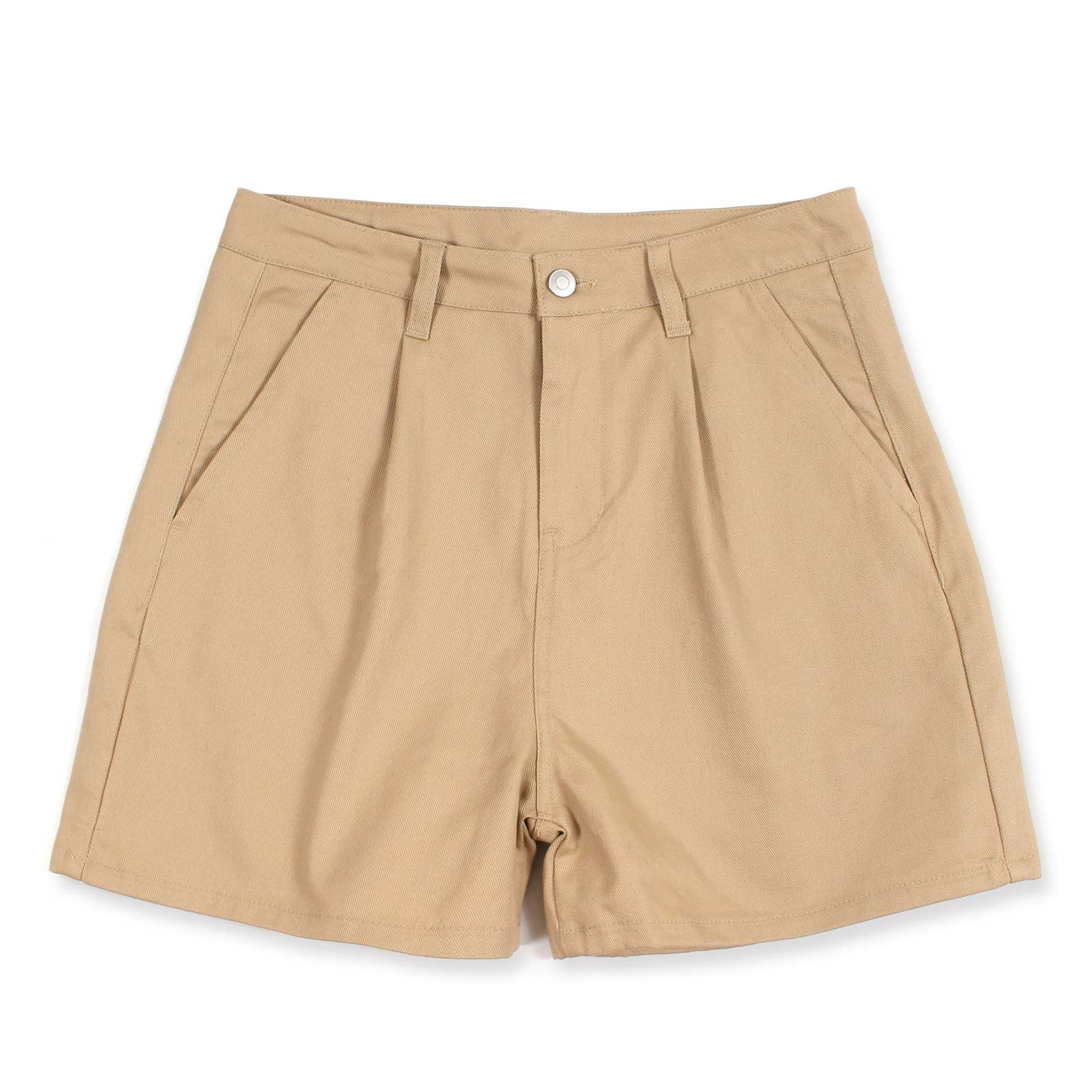 ベルシー Belle Cie ハイウエスト ショートパンツ レディース タック入り ツイル 韓国ファッション オルチャン キュロットパンツ  ショーパン 短パン ゆったり ハイウェスト 春服 夏服 ショーツ ショート丈