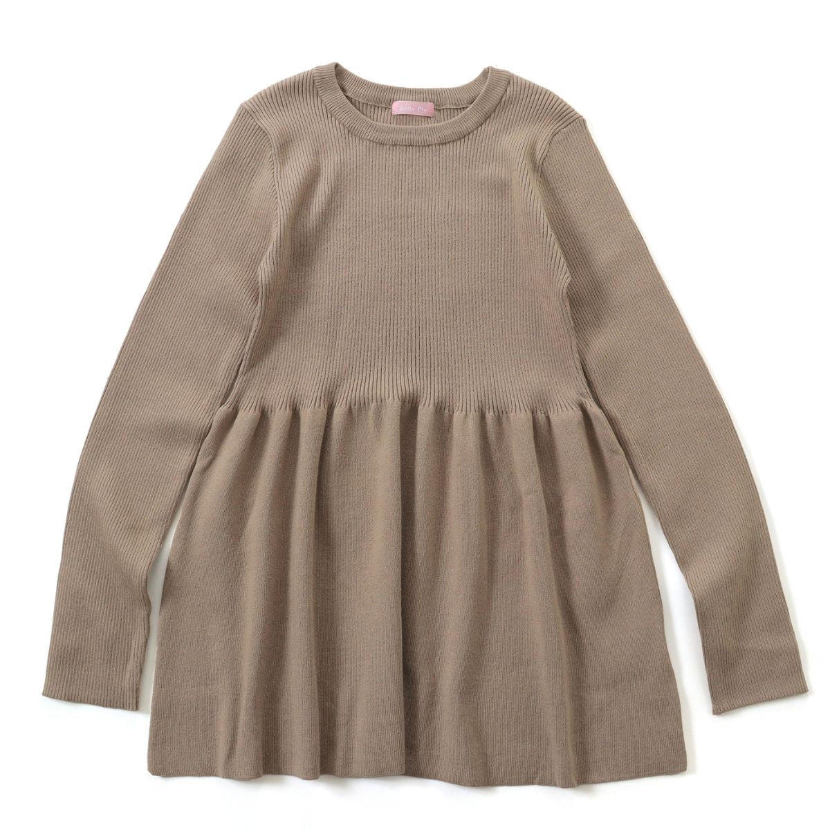 ベルシー Belle Cie ニット ペプラム トップス セーター 長袖 ラウンドネック シンプル おしゃれ 秋冬 レディース 韓国ファッション フレア きれいめ 体型カバー