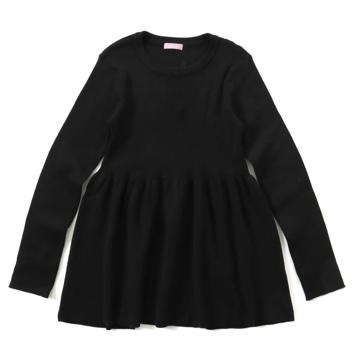 ベルシー Belle Cie ニット ペプラム トップス セーター 長袖 ラウンドネック シンプル おしゃれ 秋冬 レディース 韓国ファッション フレア きれいめ 体型カバー
