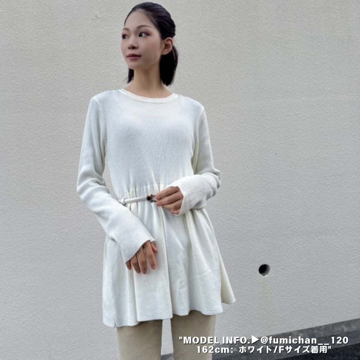 Belle Cie Belle Cie Knit Peplum Top Sweater Long Sleeve Round Neck Simple Stylish Autumn Winter Women's Korean Fashion Flare Elegant Body Cover Winter Tunic Cute Korean Elegant White A-Line High Gauge Korean 20s 30s 40s 50s black Office Casual