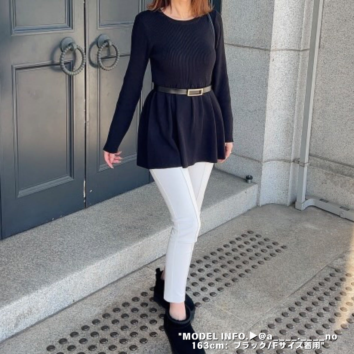 Belle Cie Belle Cie Knit Peplum Top Sweater Long Sleeve Round Neck Simple Stylish Autumn Winter Women's Korean Fashion Flare Elegant Body Cover Winter Tunic Cute Korean Elegant White A-Line High Gauge Korean 20s 30s 40s 50s black Office Casual