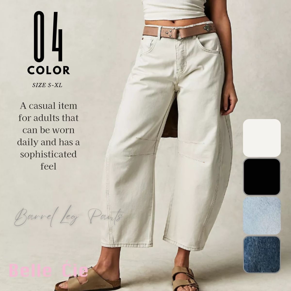 Belle Cie Belle Cie Barrel Leg Denim Pants Jeans Bottoms Women's Korean Fashion Stylish Popular Beautiful Legs Cool Simple Curve