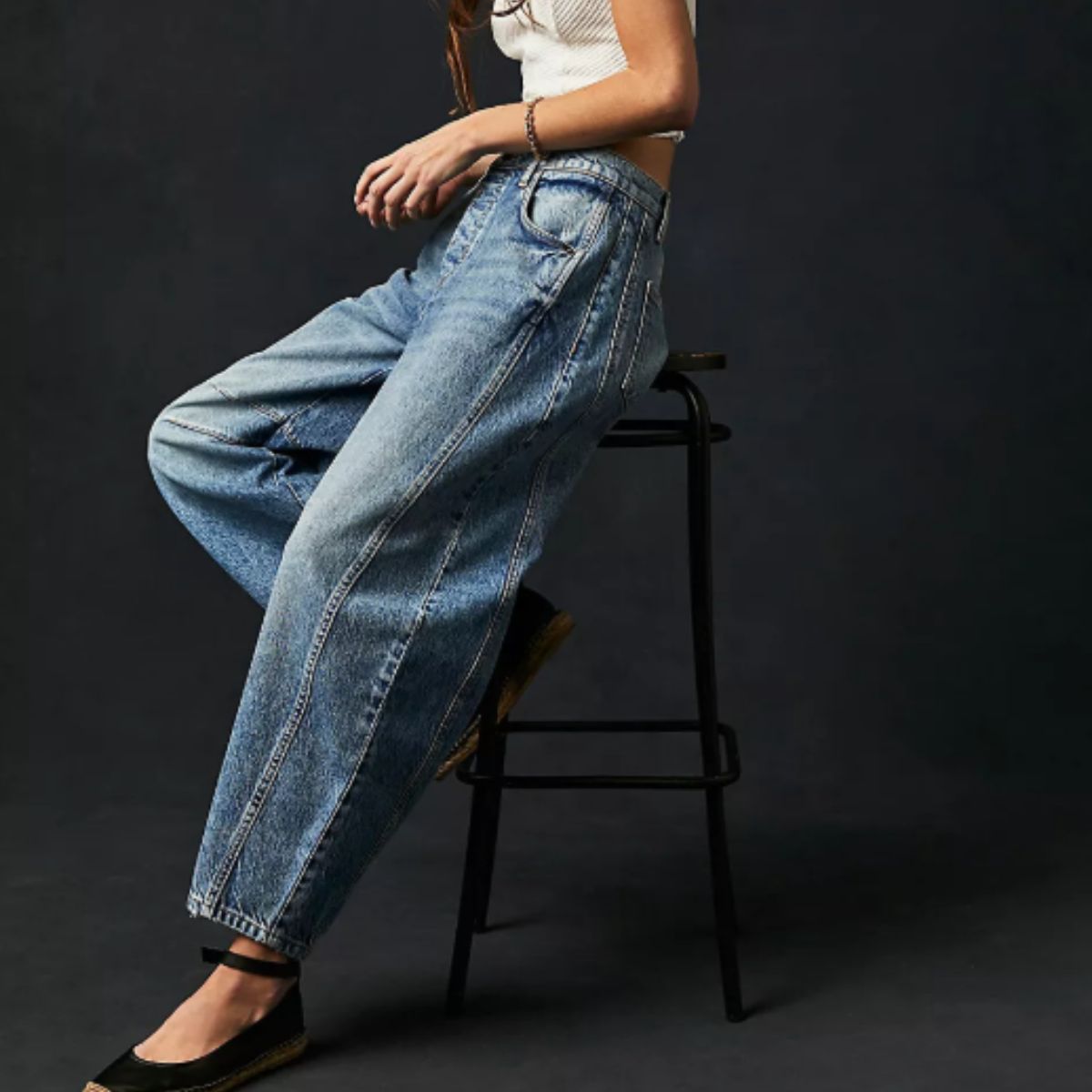 Belle Cie Belle Cie Barrel Leg Denim Pants Jeans Bottoms Women's Korean Fashion Stylish Popular Beautiful Legs Cool Simple Curve