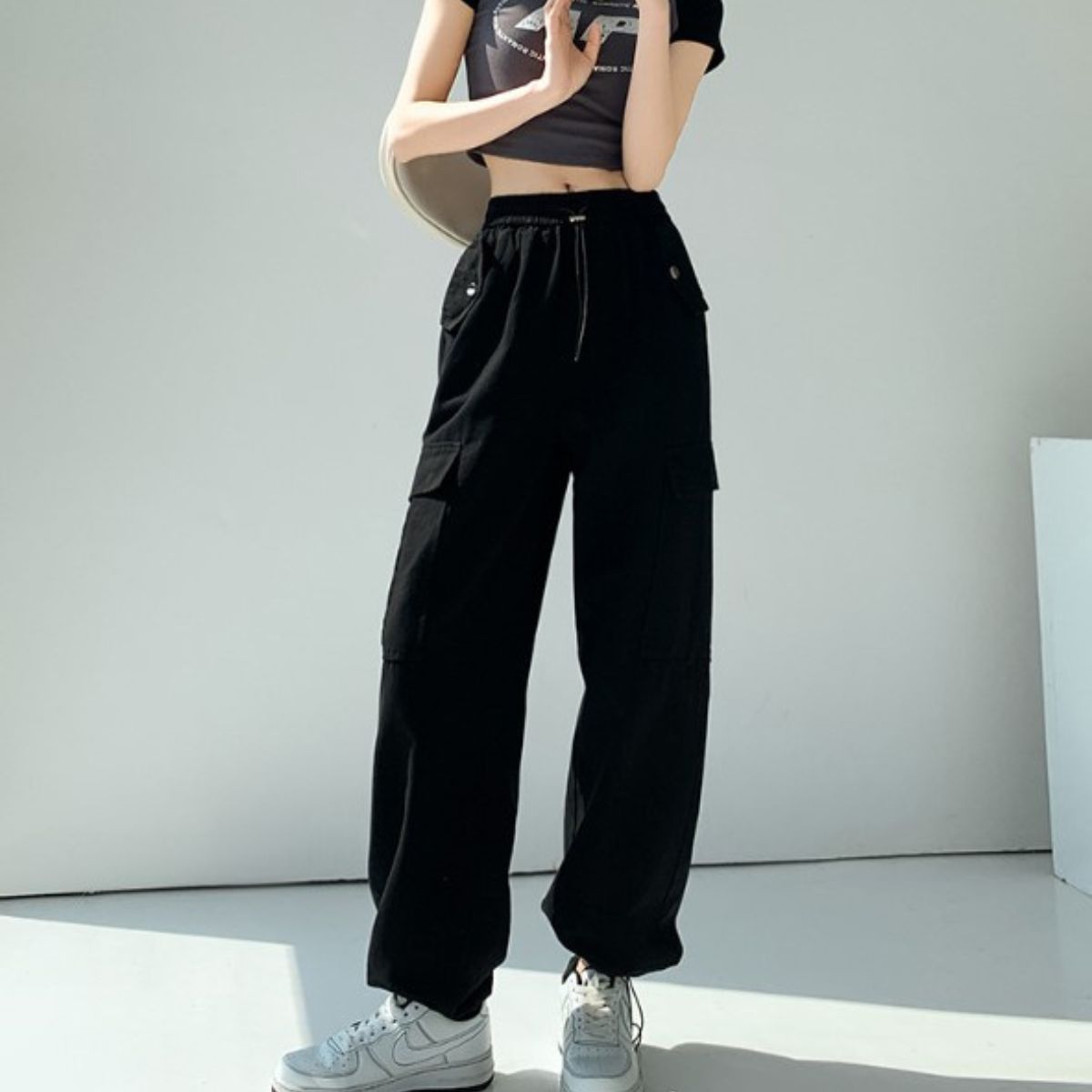 ベルシー Belle Cie パンツ ズボン ロングパンツ カーゴパンツ レディース ツイル トレンド カジュアル かっこいい ストリート カーキ ウエストゴム 大きいサイズ