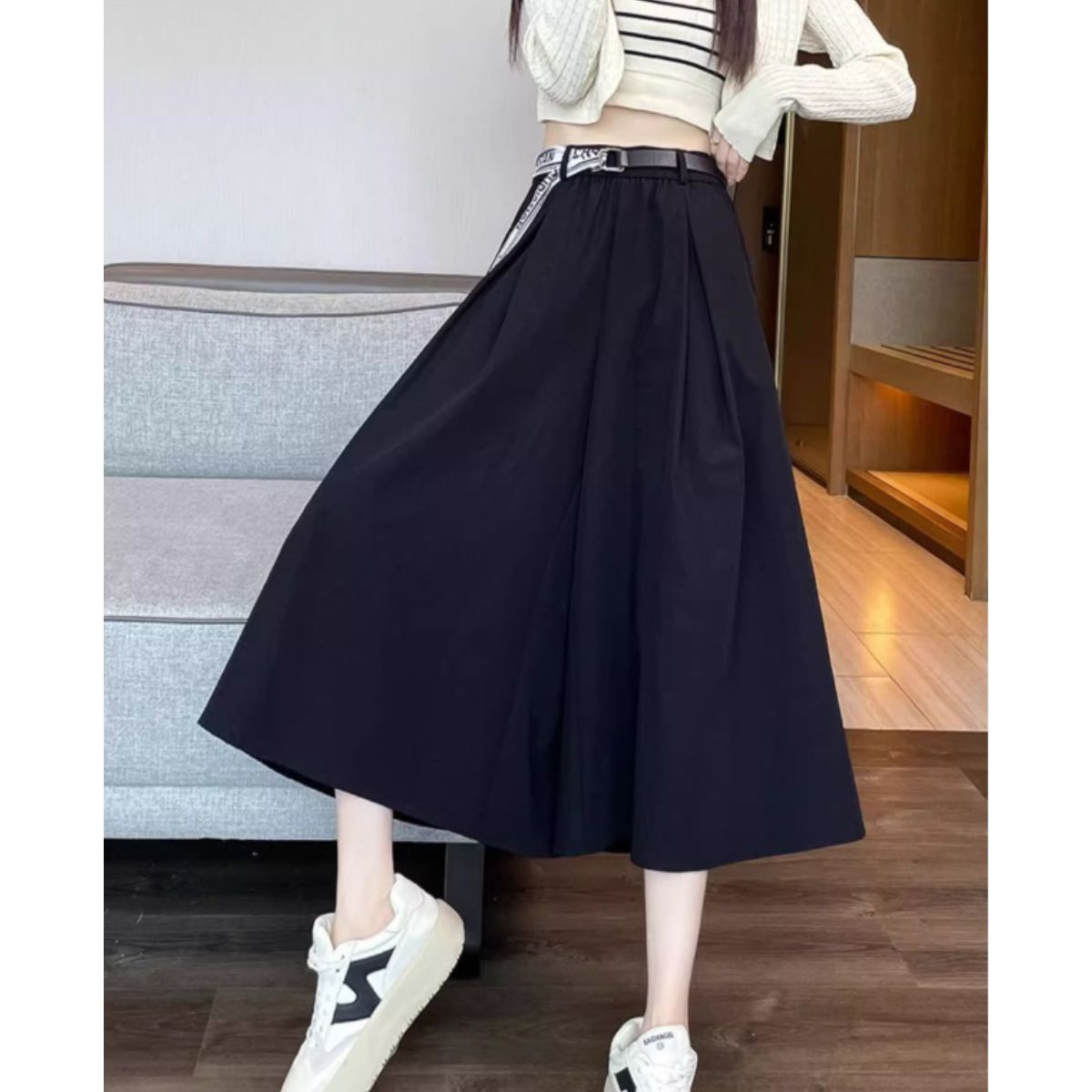ベルシー Belle Cie ボトムス スカーチョ ガウチョ ワイドパンツ ベルト付き バギー レディース ウエストゴム シンプル リラックス 楽 おしゃれ かっこいい 涼しい （ベージュ） ベージュ