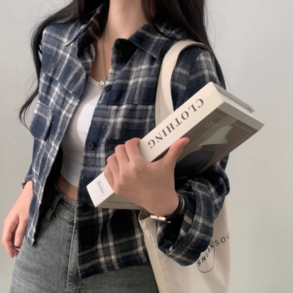 ベルシー Belle Cie シャツ 長袖 チェック クロップド丈 ショート丈 羽織り 春秋 冬 レディース 韓国ファッション 大人カジュアル くすみカラー チェックシャツ 短丈 （ベージュ） ベージュ