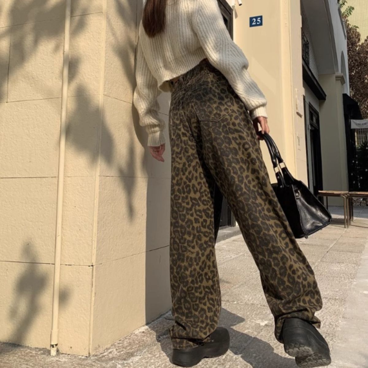 ベルシー Belle Cie ワイドパンツ レオパード 豹 ヒョウ 柄パン ストレート Y2K レディース 韓国ファッション 総柄 アニマル柄 ストリート 個性派 韓国ボトム 柄 （ベージュ） ベージュ