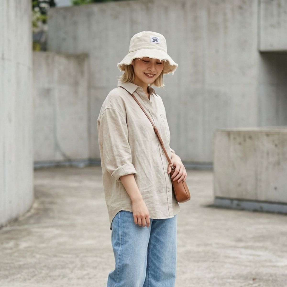 ベルシー Belle Cie 帽子 バケットハット ハット バケハ フリンジ 日除け 無地 夏 レディース ユニセックス 韓国ファッション アウトドア カットオフ スポーティ （ホワイト） ホワイト