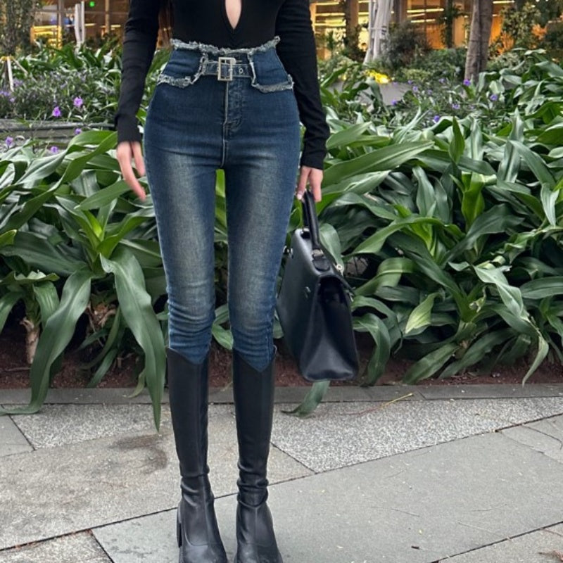 Belcy Belle Cie Pants Bottom Ladies瘦緊身性感酷牛仔褲長褲韓國時尚高西legipan綁腿苗條