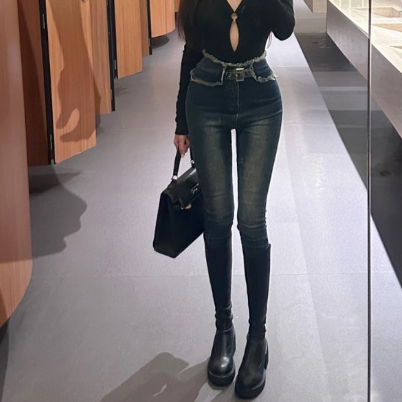 Belcy Belle Cie Pants Bottom Ladies瘦緊身性感酷牛仔褲長褲韓國時尚高西legipan綁腿苗條