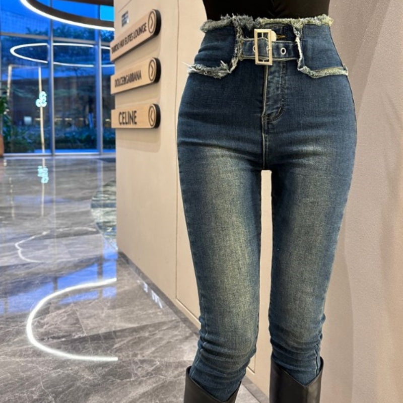 Belcy Belle Cie Pants Bottom Ladies瘦緊身性感酷牛仔褲長褲韓國時尚高西legipan綁腿苗條