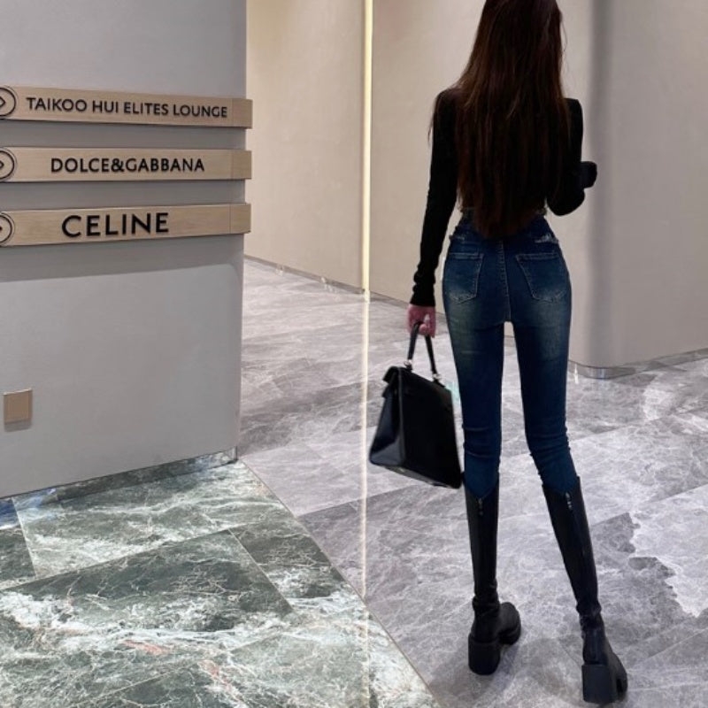 Belcy Belle Cie Pants Bottom Ladies瘦緊身性感酷牛仔褲長褲韓國時尚高西legipan綁腿苗條