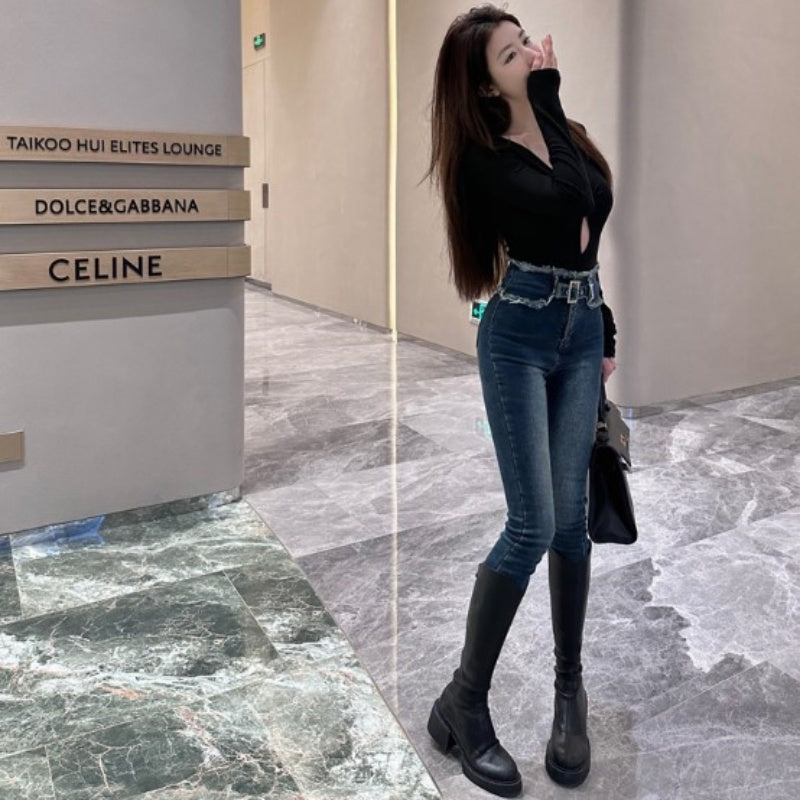 Belcy Belle Cie Pants Bottom Ladies瘦緊身性感酷牛仔褲長褲韓國時尚高西legipan綁腿苗條