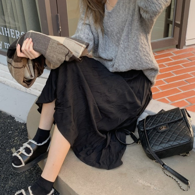 ベルシー Belle Cie ロングスカート フレアスカート レディース ワッシャー スカート ロング プリーツスカート プリーツ 加工 シワ感 ドレープ Aライン ウエストゴム ナチュラル ゆるコーデ ミモレ丈 体型カバー 低身長 ママ ゆったり ガーリー フェミニン 大人 おしゃれ 韓国 服 ホワイト 白 黒 春服 20代 30代 40代 50代   （ベージュ） ベージュ