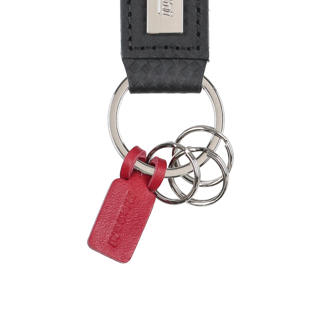 Bianchi Carbon-look Leather Keychain