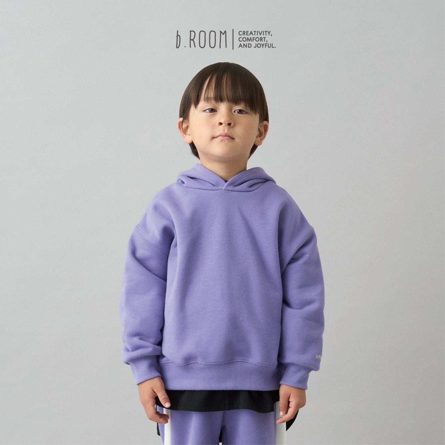 ビールーム b.ROOM 【デイリースタンダードウェアシリーズ】【吸水速乾】ぷくっとオーバーサイズのパーカ （パープル） パープル