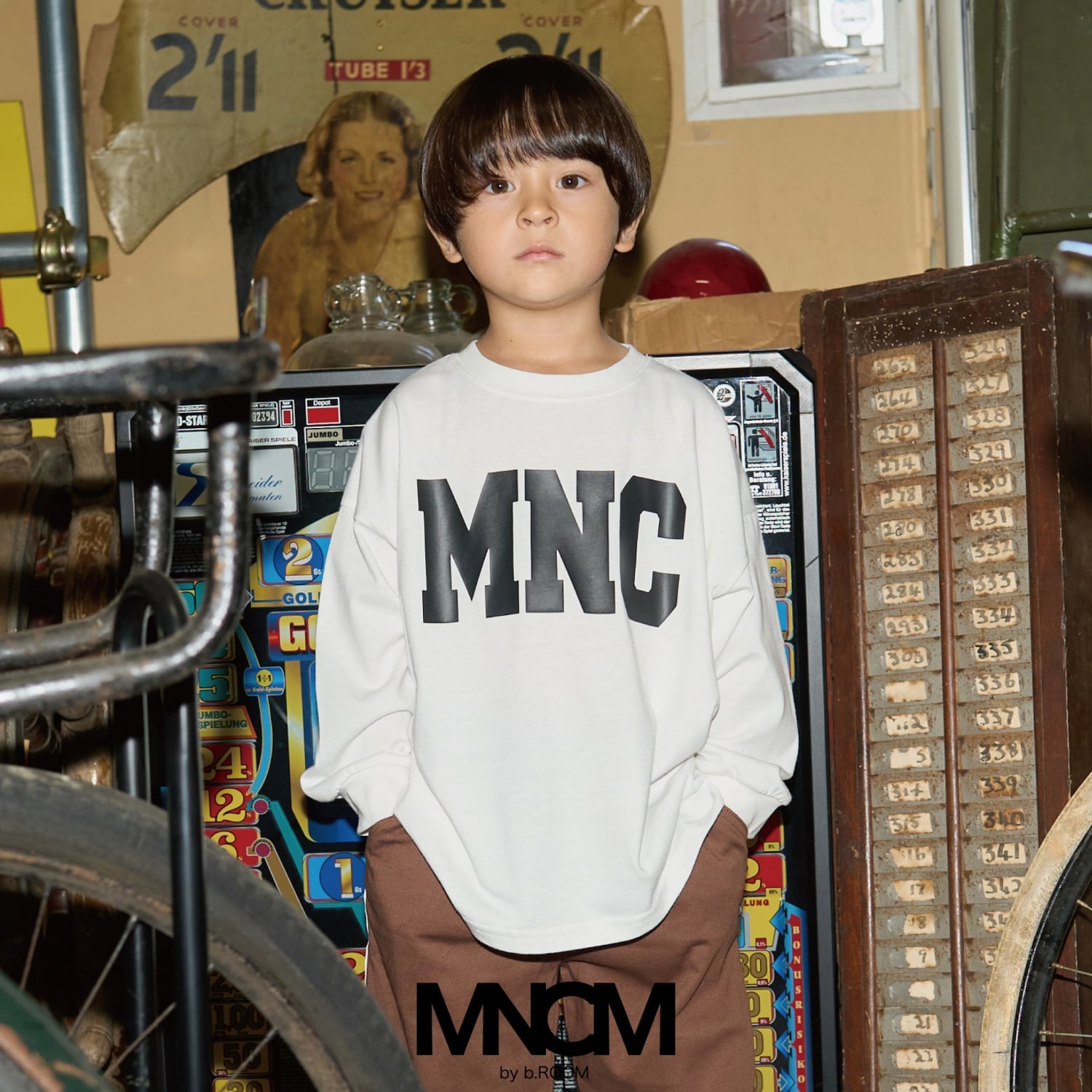 ビールーム b.ROOM 【MNCM】【カイテキ天竺】ロゴプリントビッグTシャツ （オフ ホワイト） オフ ホワイト