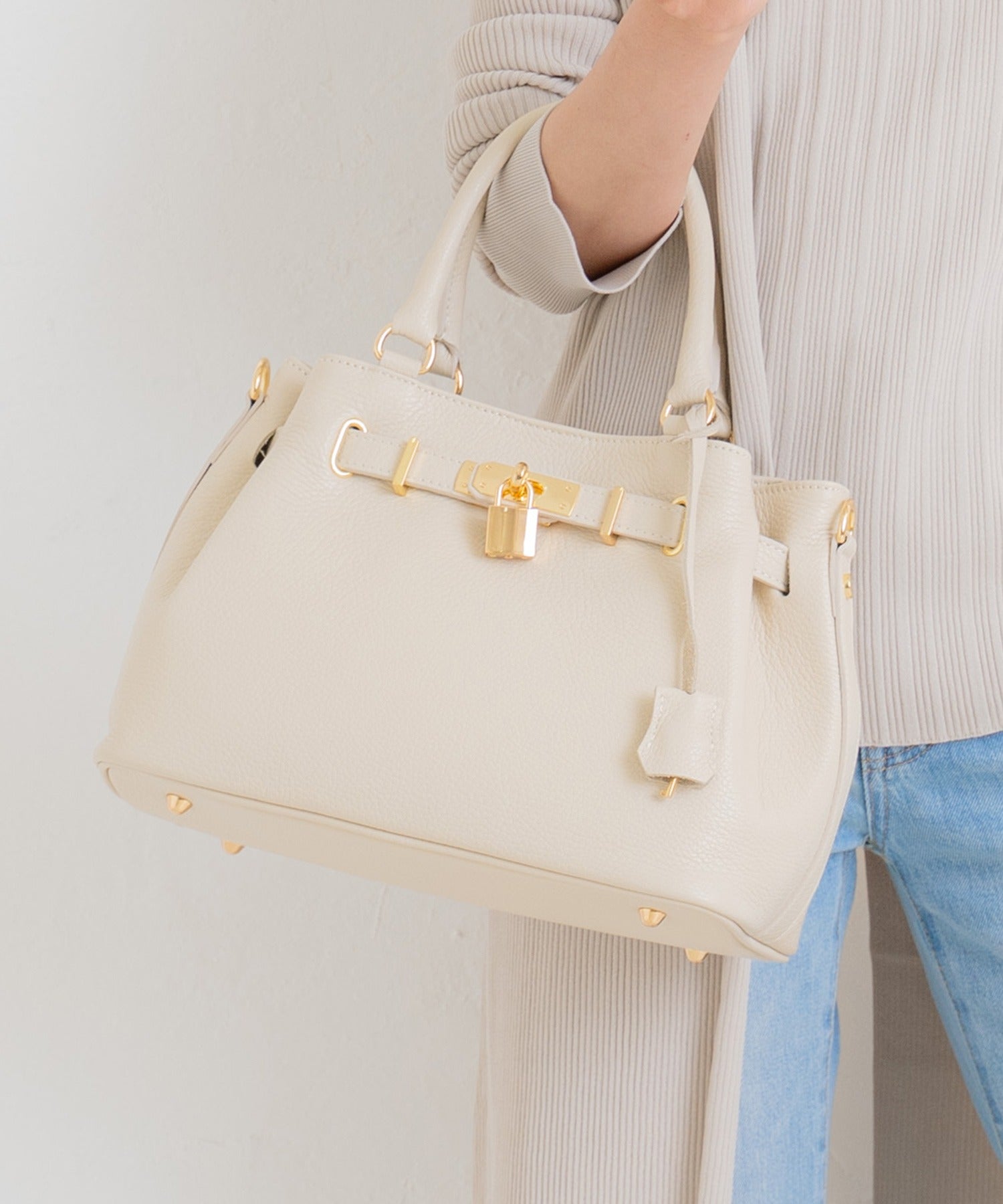 BASE BASE Italian-made genuine leather 2-way tote bag