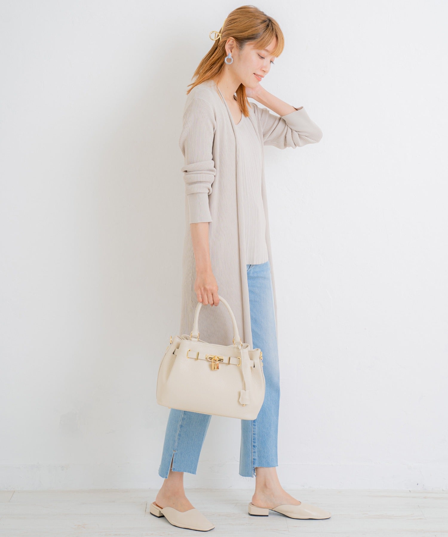BASE BASE Italian-made genuine leather 2-way tote bag