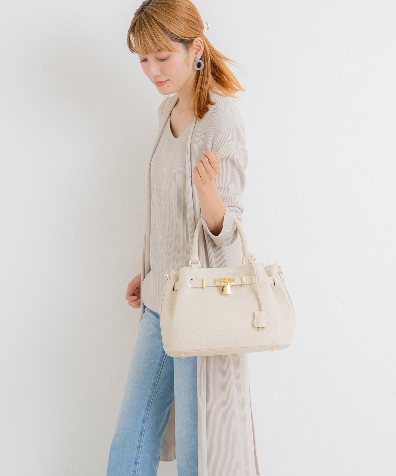 BASE BASE Italian-made genuine leather 2-way tote bag