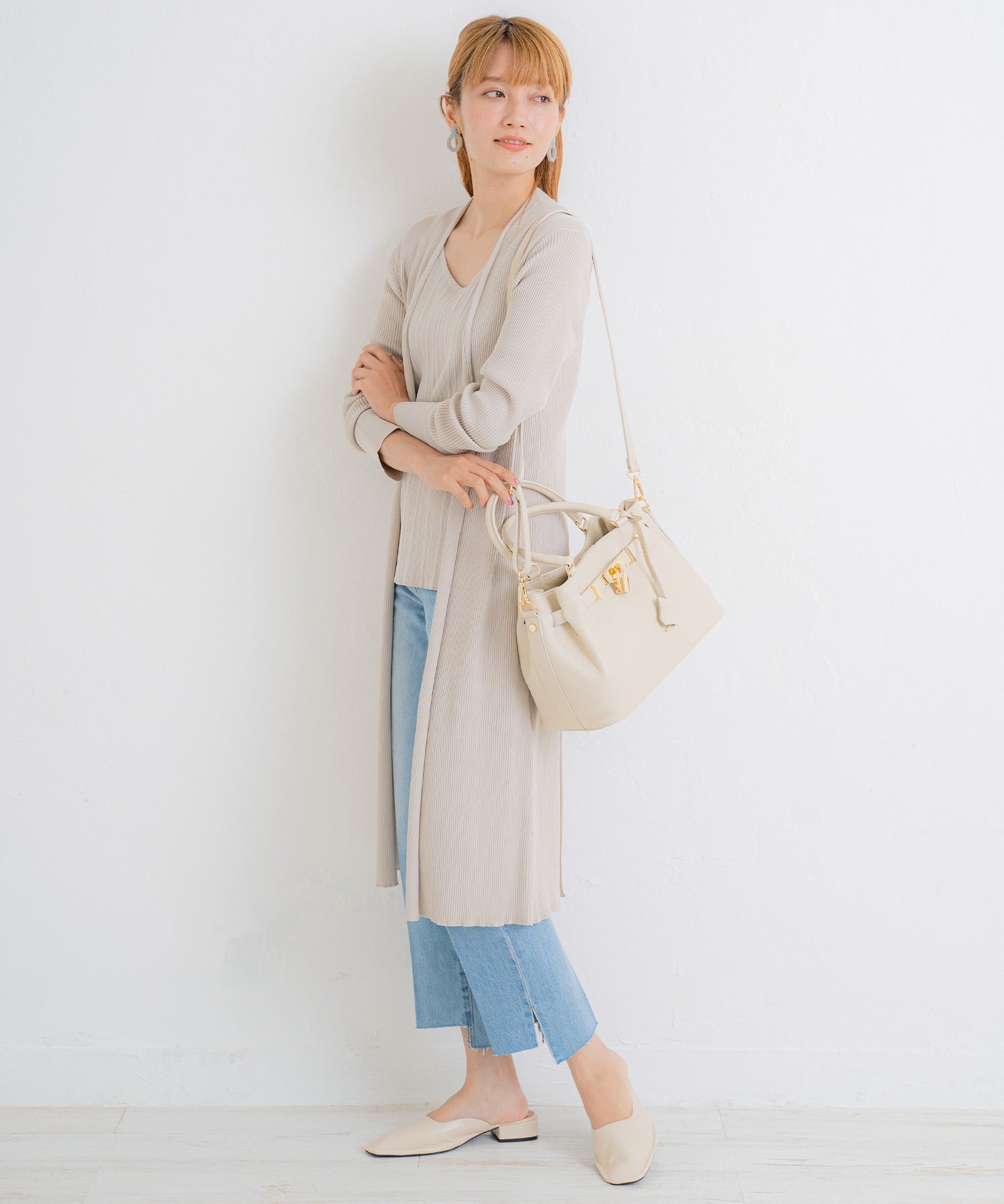 BASE BASE Italian-made genuine leather 2-way tote bag
