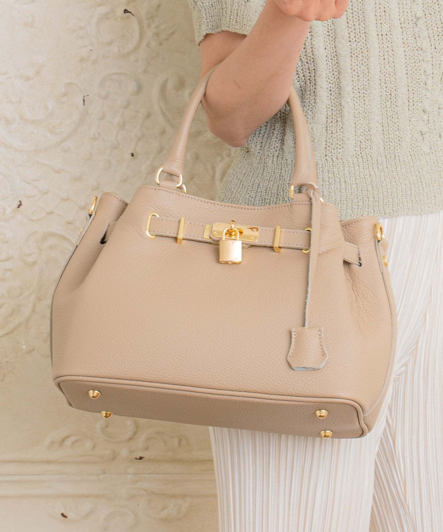 BASE BASE Italian-made genuine leather 2-way tote bag