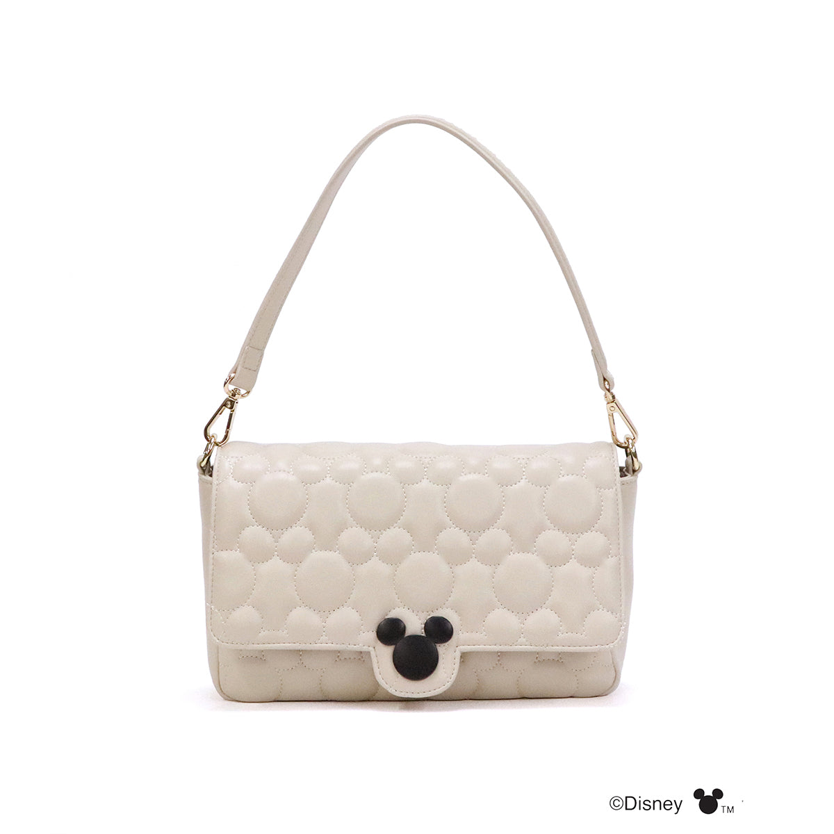 【Disney(ディズニー)】(ミッキーマウス) キルティング 2WAY ショルダーバッグ ブラック