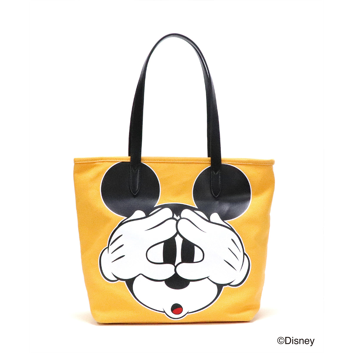 【 Disney / ディズニー 】 ミッキーマウス キャンバストート 中 イエロー