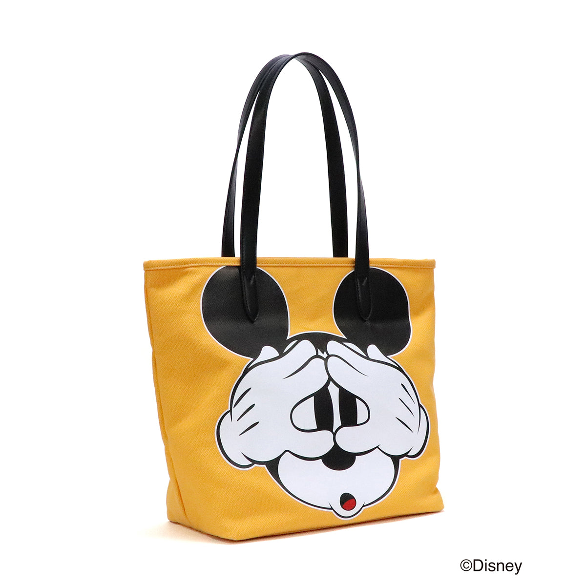 【 Disney / ディズニー 】 ミッキーマウス キャンバストート 中 イエロー