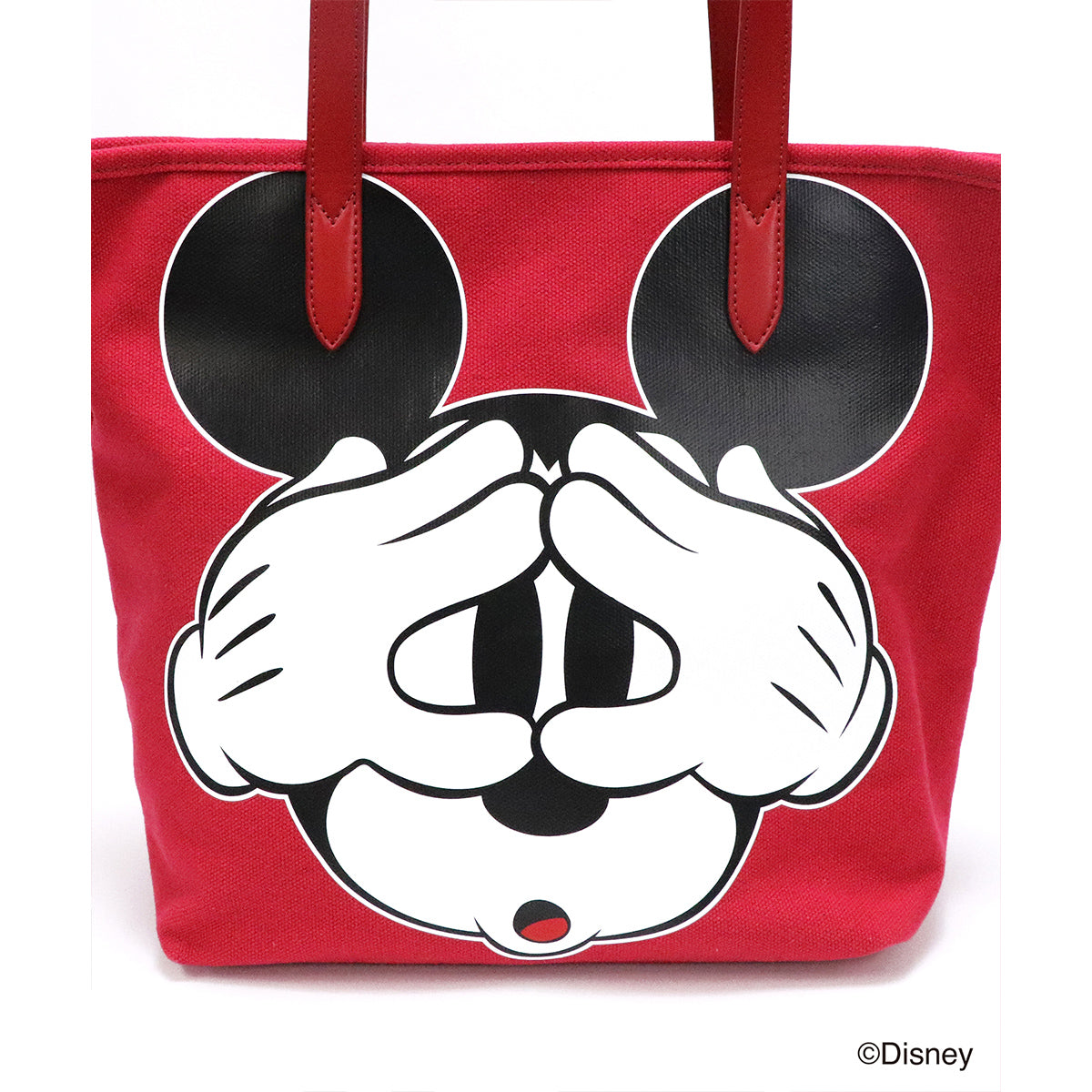 【 Disney / ディズニー 】 ミッキーマウス キャンバストート 中 イエロー