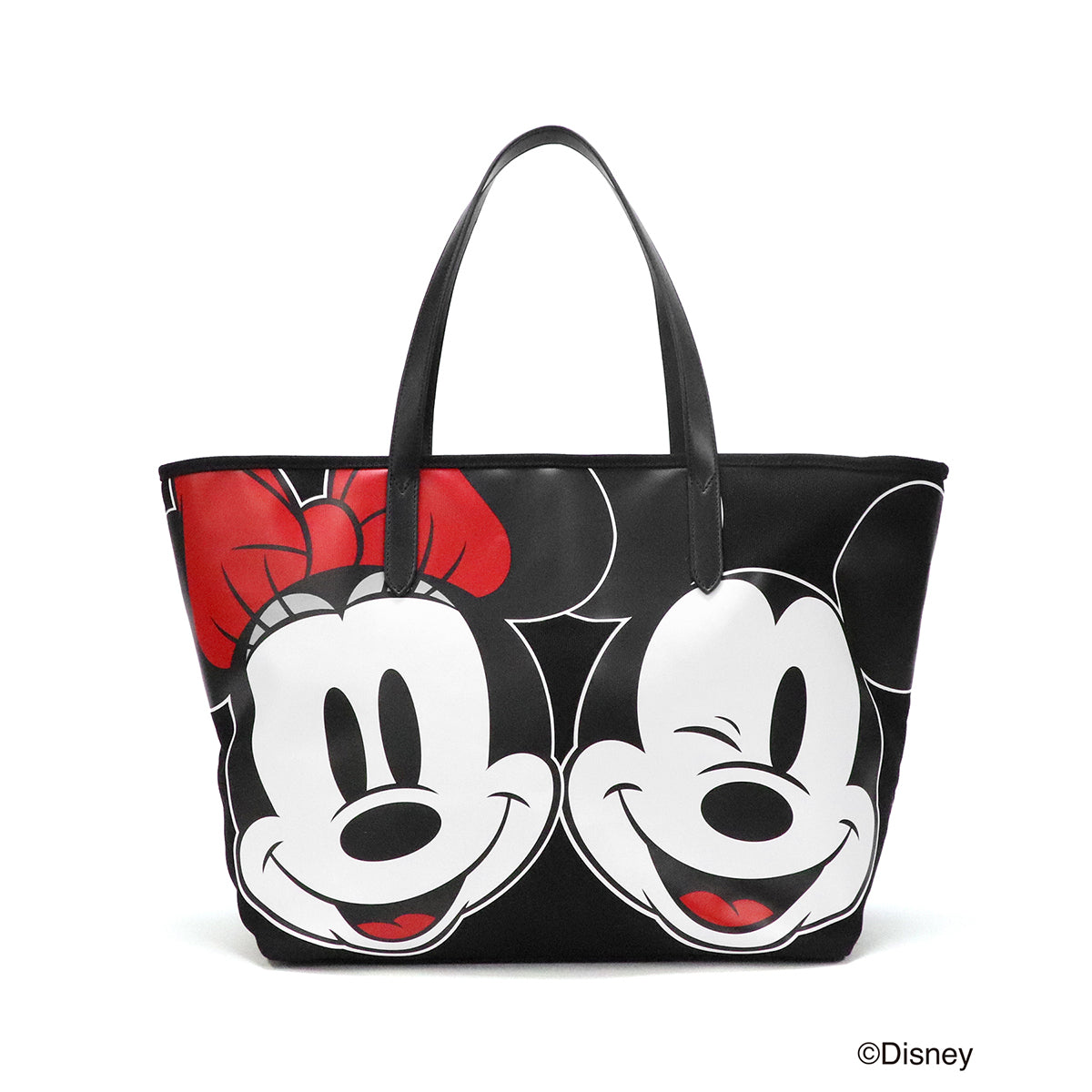 【 Disney / ディズニー 】 ミッキーマウス & ミニーマウス キャンバストート 大 イエロー