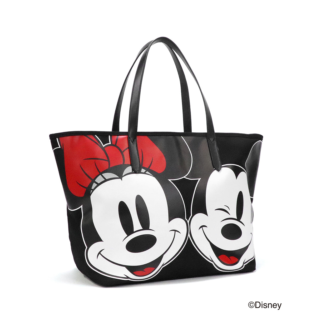 【 Disney / ディズニー 】 ミッキーマウス & ミニーマウス キャンバストート 大 イエロー