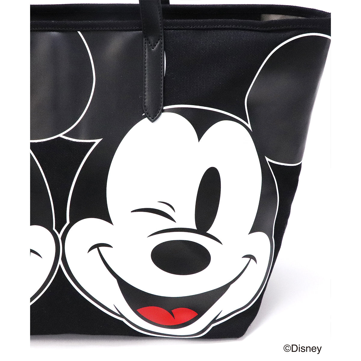 【 Disney / ディズニー 】 ミッキーマウス & ミニーマウス キャンバストート 大 イエロー