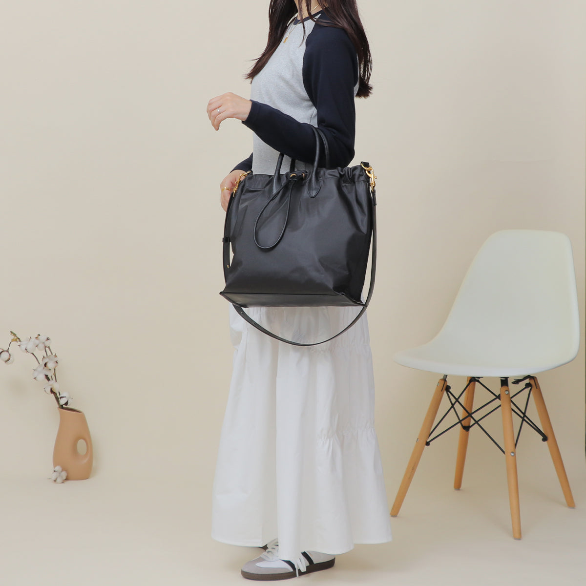 ベース BASE 【LA MARGE】【本革】2WAY ナイロン 本革 ショルダーバッグ （ブラック） ブラック