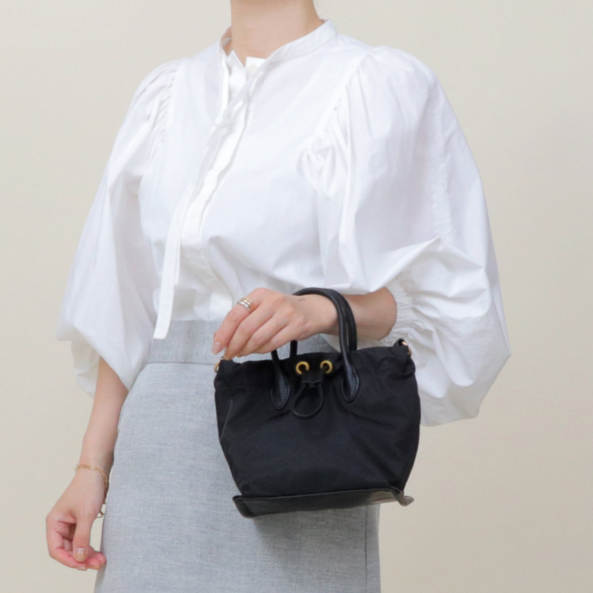 ベース BASE 【LA MARGE】【本革】2WAY ナイロン 本革 ハンド&ショルダーバッグ （ブラック） ブラック